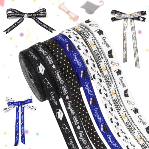 PH PandaHall 7 Stile Graduation Geschenkband, 10mm Gratulationen Grad Bänder Weiß Schwarz Blau Polyester Grosgrain Craft Ribbon Graduierung Saison Band für Abschlussfeier Leis, 31.5m PH PandaHall 7 Stile Graduation Geschenkband, 10mm Gratulationen Grad Bänder Weiß Schwarz Blau Polyester Grosgrain Craft Ribbon Graduierung Saison Band für Abschlussfeier Leis, 31.5m von PH PandaHall