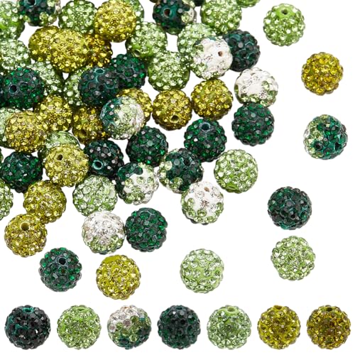 PH PandaHall 70 Stück 10mm Kristallperlen, 7 Farben, Strasssteine, Perlen, Grüne Diamantperlen, Pavé Disco Kugelperlen, Polymer Ton Perlen Für Stift, Armband, Halskette, Ohrringe, Schmuckherstellung PH PandaHall 70 Stück 10mm Kristallperlen, 7 Farben, Strasssteine, Perlen, Grüne Diamantperlen, Pavé Disco Kugelperlen, Polymer Ton Perlen Für Stift, Armband, Halskette, Ohrringe, Schmuckherstellung von PH PandaHall