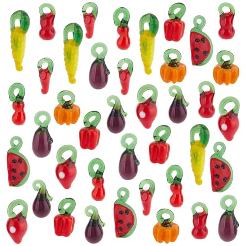 PH PandaHall 70pcs 10 Styles Obst Gemüse Lampwork Glasperlen, Paprika Aubergine Anhänger 3D Erdbeere Kürbis Lampwork Charms Glas Frucht Perlen für Armband Ohrring Craft Making PH PandaHall 70pcs 10 Styles Obst Gemüse Lampwork Glasperlen, Paprika Aubergine Anhänger 3D Erdbeere Kürbis Lampwork Charms Glas Frucht Perlen für Armband Ohrring Craft Making von PH PandaHall