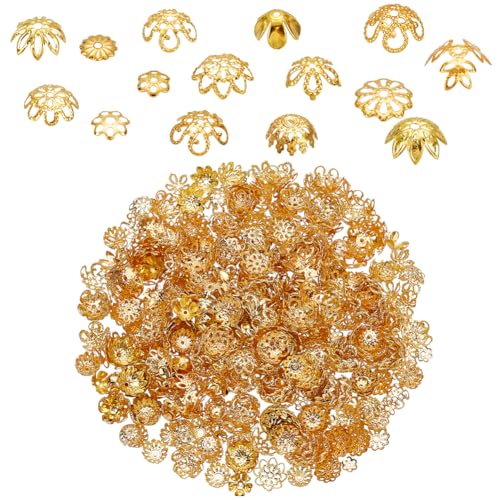 PH PandaHall 750 Stück 15 Stile Perlenkappen Blumen Abstandshalter Endkappen, Goldene Blumenperlenkappen, Abstandsperlen Für Armbänder, Ohrringe, Halsketten, DIY Schmuckherstellung, Bastelbedarf PH PandaHall 750 Stück 15 Stile Perlenkappen Blumen Abstandshalter Endkappen, Goldene Blumenperlenkappen, Abstandsperlen Für Armbänder, Ohrringe, Halsketten, DIY Schmuckherstellung, Bastelbedarf von PH PandaHall