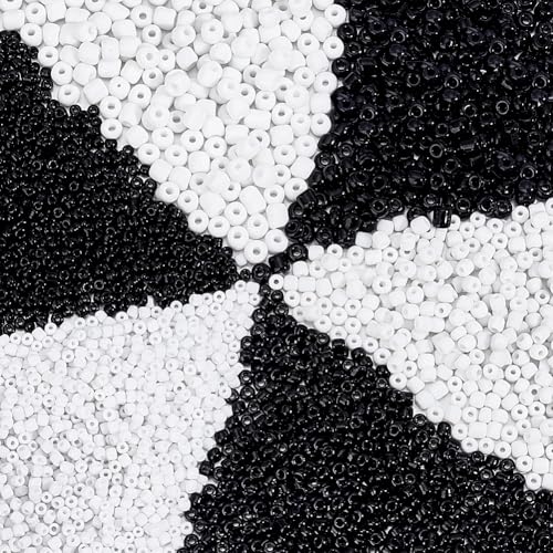 PH PandaHall 7908 Stück Schwarz Weiß Rocailles Perlen Mini Glas Pony Perlen 2mm 3mm 4mm Runde Abstandsperle Für Die Herstellung von Ohrringen Armbändern Und Schmuck Bohrung: 1~1.5mm PH PandaHall 7908 Stück Schwarz Weiß Rocailles Perlen Mini Glas Pony Perlen 2mm 3mm 4mm Runde Abstandsperle Für Die Herstellung von Ohrringen Armbändern Und Schmuck Bohrung: 1~1.5mm von PH PandaHall