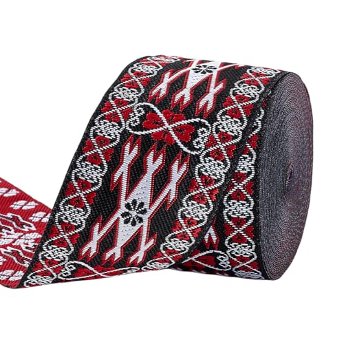PH PandaHall 7m Jacquardband 50mm Vintage Stickband Florales Ethno Jacquard Bordüre Zum Nähen von Kleidung Hochzeitsverpackungen Kamerataschengurten von PH PandaHall