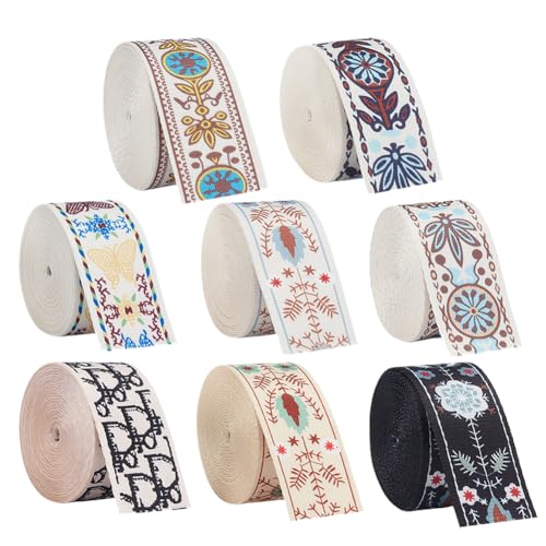 PH PandaHall 8 Farben Gewebtes Band 38mm Breit Vintage Blumenmuster Jacquard-Borte für Nähen Besticktes Webband Stickband Geblümtes Schrägband von Geschenkverpackungen Kamerariemen PH PandaHall 8 Farben Gewebtes Band 38mm Breit Vintage Blumenmuster Jacquard-Borte für Nähen Besticktes Webband Stickband Geblümtes Schrägband von Geschenkverpackungen Kamerariemen von PH PandaHall