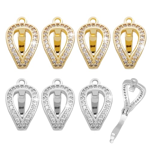 PH PandaHall 8 Stück 2 Farben Halsketten-Verbinder Verstärker Verschluss für 6 mm Perlen Edelstein Zirkonia Faltverschlüsse Verlängerung öffnen Schloss für Schmuck DIY Halskette PH PandaHall 8 Stück 2 Farben Halsketten-Verbinder Verstärker Verschluss für 6 mm Perlen Edelstein Zirkonia Faltverschlüsse Verlängerung öffnen Schloss für Schmuck DIY Halskette von PH PandaHall
