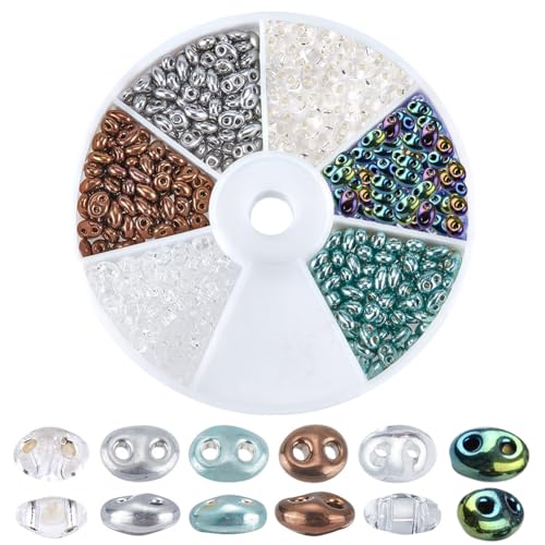 PH PandaHall 80~96 Stück Halbe Tila Perlen 6 Farben Metallische Tila Perlen Neutrale Tschechische 2 Loch Rocailles Ovale Mehrsträngige Verbindungsverbinder Für DIY Armbänder Halsketten Ohrringe PH PandaHall 80~96 Stück Halbe Tila Perlen 6 Farben Metallische Tila Perlen Neutrale Tschechische 2 Loch Rocailles Ovale Mehrsträngige Verbindungsverbinder Für DIY Armbänder Halsketten Ohrringe von PH PandaHall