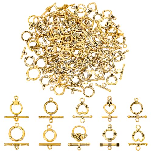 PH PandaHall 80 Sets 10 Stile Knebelverschlüsse 13~18mm OT Verschlüsse Herz/Flower/Rund Schmuckverschlüsse Für Halsketten Armbänder Schmuckherstellung PH PandaHall 80 Sets 10 Stile Knebelverschlüsse 13~18mm OT Verschlüsse Herz/Flower/Rund Schmuckverschlüsse Für Halsketten Armbänder Schmuckherstellung von PH PandaHall
