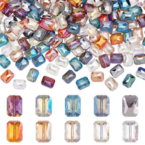 PH PandaHall 80 Stück 10 Farben Facettenperlen 12x9mm Rechteckige Kristallperlen Für Die Herstellung von Schmuck Armbändern Halsketten Und Ohrringen. PH PandaHall 80 Stück 10 Farben Facettenperlen 12x9mm Rechteckige Kristallperlen Für Die Herstellung von Schmuck Armbändern Halsketten Und Ohrringen. von PH PandaHall
