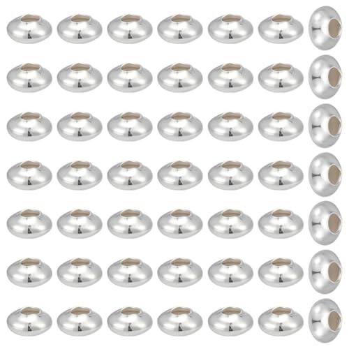PH PandaHall 80 Stück 925 Abstandsperlen Aus Sterlingsilber 3mm Flache Runde Rondell Scheibenperlen Scheibenperlen Metallperlen Für DIY Schmuck Ohrringe Armbänder Halsketten Basteln von PH PandaHall