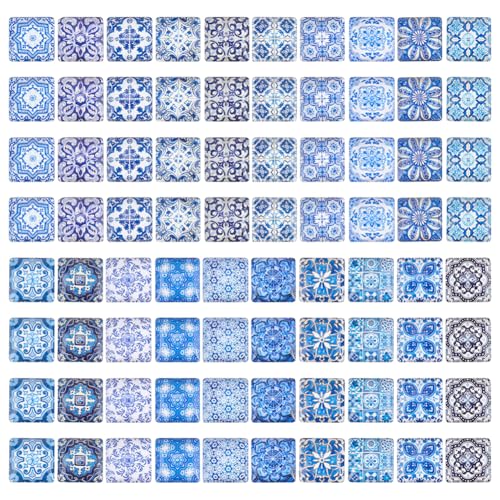 PH PandaHall 80 Stück Quadratische Glas Cabochons 20 Stile 15mm Blumenmuster Mosaikfliesen Zum Basteln Mosaik Cabochon Blau Weiß Flache Rückseite Glaskuppel Cabochon Für Bilderrahmen Ohrringe Schmuck PH PandaHall 80 Stück Quadratische Glas Cabochons 20 Stile 15mm Blumenmuster Mosaikfliesen Zum Basteln Mosaik Cabochon Blau Weiß Flache Rückseite Glaskuppel Cabochon Für Bilderrahmen Ohrringe Schmuck von PH PandaHall