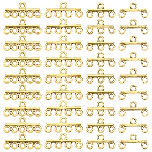 PH PandaHall 80 Stück Schichtverschlüsse Antiker Goldener Halskette Layering Verschlüsse Mehrlagiger Abstandsverschluss Verbinder Für DIY Ohrring Armband Schmuck 2/3/4/5 Löcher PH PandaHall 80 Stück Schichtverschlüsse Antiker Goldener Halskette Layering Verschlüsse Mehrlagiger Abstandsverschluss Verbinder Für DIY Ohrring Armband Schmuck 2/3/4/5 Löcher von PH PandaHall
