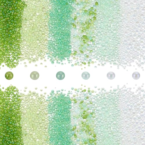 PH PandaHall 8640 Stück Glasperlen Grünes Glasperlen Saatgut Kein Loch Mikro Kaviar Perlen Schillernde Wassertröpfchen Harz Einschluss Füller Tiny Round Bead für Harz Kunsthandwerk Nail Arts 0.4-3mm PH PandaHall 8640 Stück Glasperlen Grünes Glasperlen Saatgut Kein Loch Mikro Kaviar Perlen Schillernde Wassertröpfchen Harz Einschluss Füller Tiny Round Bead für Harz Kunsthandwerk Nail Arts 0.4-3mm von PH PandaHall