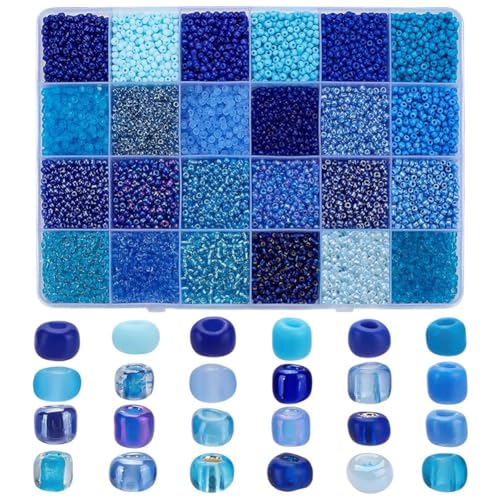 PH PandaHall 8800pcs 24 Arten Glas Seed Perlen 3mm 8/0 Blau Freundschaftsarmband Perlen Taille Perlen Kleine Zinny Runde Abstandshalter Perlen für Seaside Armband Halskette Ohrring PH PandaHall 8800pcs 24 Arten Glas Seed Perlen 3mm 8/0 Blau Freundschaftsarmband Perlen Taille Perlen Kleine Zinny Runde Abstandshalter Perlen für Seaside Armband Halskette Ohrring von PH PandaHall