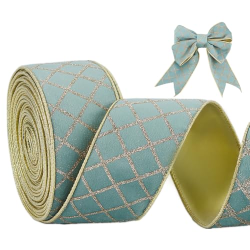 PH PandaHall 9,1 m Weihnachtsband, 6,3 cm, grünes Samtband, Diamant-Glitzer, Samtbänder, Drahtkante, Gitterband für Weihnachtsdekoration, Geschenkverpackung, Schleifen, Kränze PH PandaHall 9,1 m Weihnachtsband, 6,3 cm, grünes Samtband, Diamant-Glitzer, Samtbänder, Drahtkante, Gitterband für Weihnachtsdekoration, Geschenkverpackung, Schleifen, Kränze von PH PandaHall