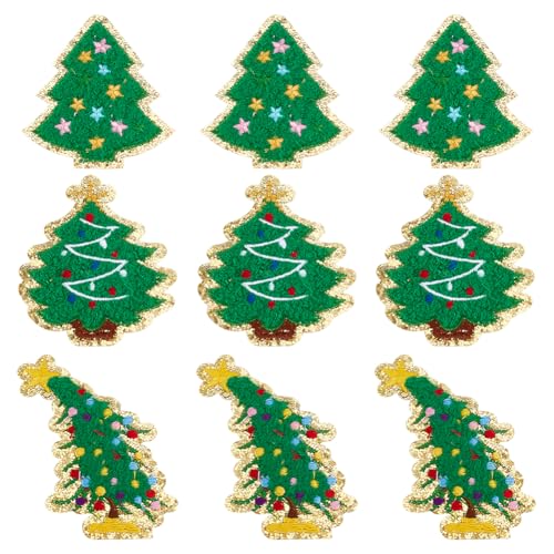 PH PandaHall 9 Stück Weihnachts-Transferpatches 3 Stilarten Weihnachtsbaum-Patches Stickpatches Goldene Ränder Grüner Baum Transfer- Chenille-Patches Für Kleidung Hüte Taschen Handarbeiten PH PandaHall 9 Stück Weihnachts-Transferpatches 3 Stilarten Weihnachtsbaum-Patches Stickpatches Goldene Ränder Grüner Baum Transfer- Chenille-Patches Für Kleidung Hüte Taschen Handarbeiten von PH PandaHall
