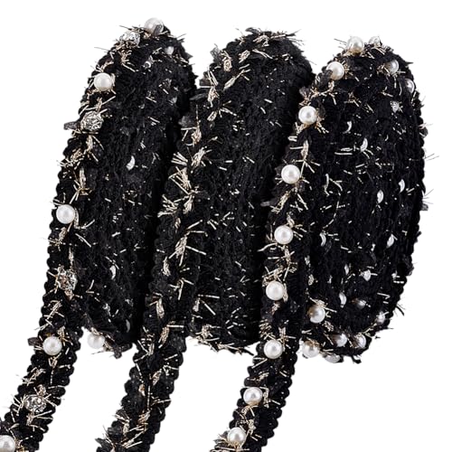 PH PandaHall 9 Yards Perlenverzierte Spitzenborte 3 Stile Geflochtene Spitzenbänder Mit Perle 15mm Breite Perlenbesatz Band für Kostüme, Basteln, Nähen, Hochzeitskleider, Schwarz PH PandaHall 9 Yards Perlenverzierte Spitzenborte 3 Stile Geflochtene Spitzenbänder Mit Perle 15mm Breite Perlenbesatz Band für Kostüme, Basteln, Nähen, Hochzeitskleider, Schwarz von PH PandaHall