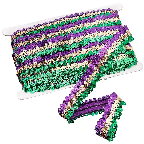 PH PandaHall 9.1 m 3 cm Elastisches Paillettenband Glitzer Stretchband 3 Reihig Stoff Paillette Bandbesatz Glitzerndes Stoff Spitzenband Für Halloween Meerjungfrauen Kleid Verschönerung Des Stirnband PH PandaHall 9.1 m 3 cm Elastisches Paillettenband Glitzer Stretchband 3 Reihig Stoff Paillette Bandbesatz Glitzerndes Stoff Spitzenband Für Halloween Meerjungfrauen Kleid Verschönerung Des Stirnband von PH PandaHall