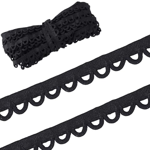 PH PandaHall 9.1 m Kleiner Zopfbesatz Aus Baumwolle Mit Schlaufe 15mm Schwarze Knopfloch Spitzenborte Zopfbesatz Zum Nähen Für Kostüme Basteln Nähen Hochzeitskleid Dekoration PH PandaHall 9.1 m Kleiner Zopfbesatz Aus Baumwolle Mit Schlaufe 15mm Schwarze Knopfloch Spitzenborte Zopfbesatz Zum Nähen Für Kostüme Basteln Nähen Hochzeitskleid Dekoration von PH PandaHall