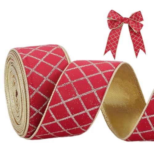 PH PandaHall 9.1 m Weihnachtsband 6.3cm Rote Samtbänder Drahtbänder Diamant Glitzer Samt Drahtrand Gitterband Für Weihnachtsdekorationen Geschenkverpackungen Schleifen Kränze Jahrestag Dekoration PH PandaHall 9.1 m Weihnachtsband 6.3cm Rote Samtbänder Drahtbänder Diamant Glitzer Samt Drahtrand Gitterband Für Weihnachtsdekorationen Geschenkverpackungen Schleifen Kränze Jahrestag Dekoration von PH PandaHall