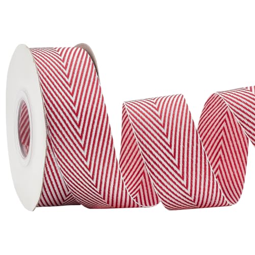 PH PandaHall 9.8 Yard/ 9 m Gestreiftes Bastelband 2.5cm Breites Polycotton Band Rot Weiß Gestreiftes Gurtband Mit Fischgrätenmuster Für Rucksäcke Handtaschen Kleidungsstücke Gürtel Hüte Heimdekoration PH PandaHall 9.8 Yard/ 9 m Gestreiftes Bastelband 2.5cm Breites Polycotton Band Rot Weiß Gestreiftes Gurtband Mit Fischgrätenmuster Für Rucksäcke Handtaschen Kleidungsstücke Gürtel Hüte Heimdekoration von PH PandaHall