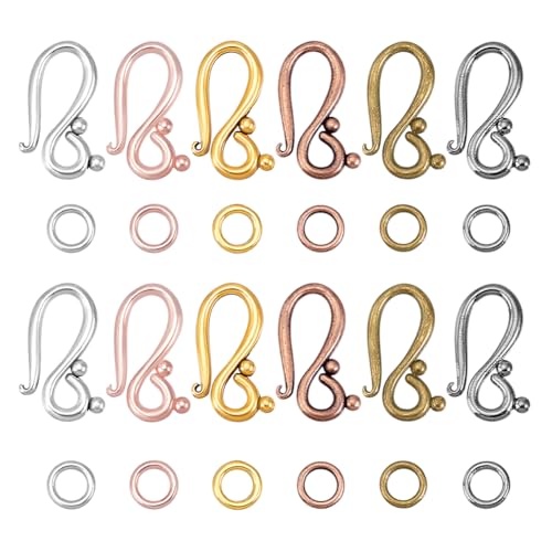 PH PandaHall 90 Sets 6 Farben S Verschlüsse Halskettenverschluss Armbandverlängerung Schmuckverbinder S Hakenverschlüsse Zur Herstellung von Halsketten Und Armbändern 20x12mm von PH PandaHall