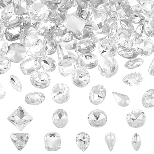 PH PandaHall 90 Stück 9 Stile Glas Strasssteine Mit Spitze Auf Der Rückseite Klare Kristalle Edelsteine Juwelen Achteck/Oval/Tropfen/Pferdeauge Facettierte Cabochons Für Kleidung Kleid Kleidungsstück PH PandaHall 90 Stück 9 Stile Glas Strasssteine Mit Spitze Auf Der Rückseite Klare Kristalle Edelsteine Juwelen Achteck/Oval/Tropfen/Pferdeauge Facettierte Cabochons Für Kleidung Kleid Kleidungsstück von PH PandaHall