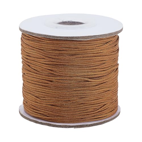 PH PandaHall Nylonschnur für Armbänder Perlenfäden Blind Cord Armband String Lift Shade Cord Geflochtene Schnur für die Herstellung von Armband und chinesischen Knoten, kamelfarben 91mx1mm von PH PandaHall