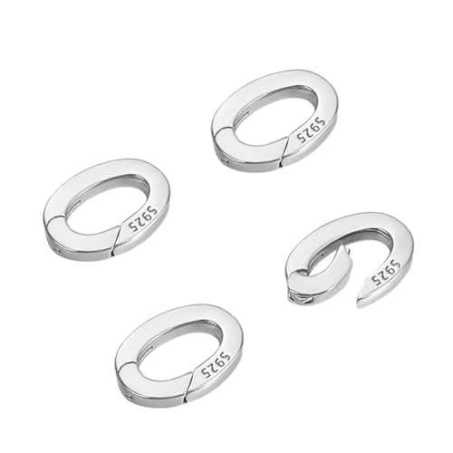 PH PandaHall 925 Federverschluss Aus Sterlingsilber 4 Stück Schmuckverschlüsse Verschlüsse Anhängerverschluss Federringe Zur Schmuckherstellung Halsketten Armbänder 7x10mm von PH PandaHall