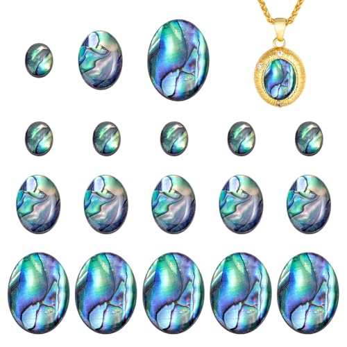 PH PandaHall Abalone-Muschel Cabochons 18 Stück Natürliche Paua Muschel 3 Größen Bunte Ovale Abalone Flatback Perlen Für Die Schmuckherstellung DIY Handwerk 10~24.5mm PH PandaHall Abalone-Muschel Cabochons 18 Stück Natürliche Paua Muschel 3 Größen Bunte Ovale Abalone Flatback Perlen Für Die Schmuckherstellung DIY Handwerk 10~24.5mm von PH PandaHall