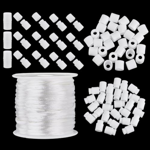 PH PandaHall Abreißverschlüsse Für Halsketten 30 Stück 20x11mm Weißer Sicherheitsverschluss Mit 2mm X 10.9 Yard Schnur Für DIY Halskette Armband Schlüsselband Halsverschluss von PH PandaHall