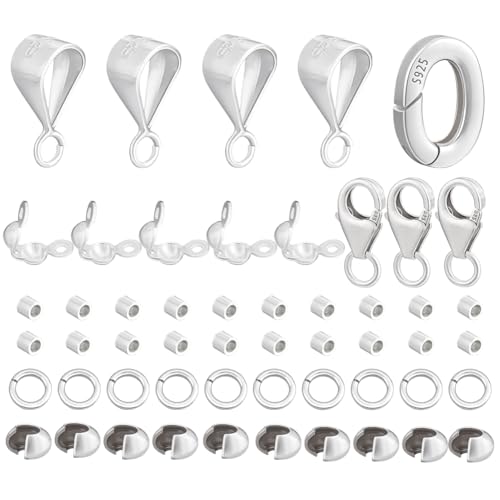 PH PandaHall Anhänger-Verschluss-Set, 925er-Sterlingsilber, Anhänger-Verschluss, Sprungringe, Karabiner, Schmuckherstellung, Zubehör-Set für selbstgemachte Halsketten, Armbänder, Schmuckherstellung PH PandaHall Anhänger-Verschluss-Set, 925er-Sterlingsilber, Anhänger-Verschluss, Sprungringe, Karabiner, Schmuckherstellung, Zubehör-Set für selbstgemachte Halsketten, Armbänder, Schmuckherstellung von PH PandaHall