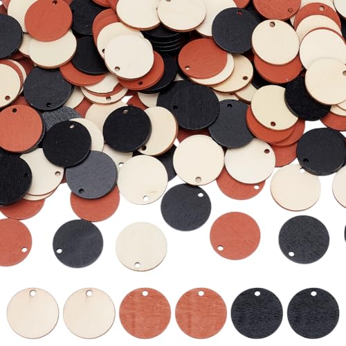 PH PandaHall Anhänger aus natürlichem Pappelholz, 3 Farben, flache, runde Blanko-Holz-Kreisanhänger, runde Scheibe für Ohrringe, Halsketten, Schmuck, Basteln, Baumschmuck, hängende Dekorationen, 240 PH PandaHall Anhänger aus natürlichem Pappelholz, 3 Farben, flache, runde Blanko-Holz-Kreisanhänger, runde Scheibe für Ohrringe, Halsketten, Schmuck, Basteln, Baumschmuck, hängende Dekorationen, 240 von PH PandaHall