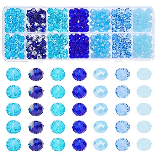 PH PandaHall Blaue Kristallperlen, 8 mm, facettierte Glasperlen, 7 Stile, Briolette, lose Perlen, Abstandshalter, Bastelperlen für Winter, Boho, Surf, Armband, Halskette, Ohrringe, Schlüsselanhänger PH PandaHall Blaue Kristallperlen, 8 mm, facettierte Glasperlen, 7 Stile, Briolette, lose Perlen, Abstandshalter, Bastelperlen für Winter, Boho, Surf, Armband, Halskette, Ohrringe, Schlüsselanhänger von PH PandaHall