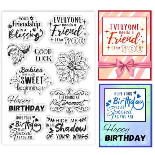 PH PandaHall Blessing Words Clear Stamp, Blumen-Silikonstempel Gruß Transparenter Blätter-Gummistempel für Kartenherstellung, Papier-Fotoalben, Scrapbooking, Geschenkanhänger PH PandaHall Blessing Words Clear Stamp, Blumen-Silikonstempel Gruß Transparenter Blätter-Gummistempel für Kartenherstellung, Papier-Fotoalben, Scrapbooking, Geschenkanhänger von PH PandaHall