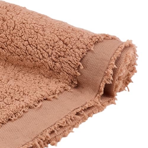 PH PandaHall Brauner Plüschstoff, 150 cm breit, Lammwolle, Sherpa-Fleece-Stoff, flauschige Stoffe für Bastelarbeiten, Nähprojekte, Kostüm-Decken, Heimdekoration, 91 cm von PH PandaHall