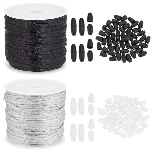 PH PandaHall Breakaway Verschlüsse Für Schlüsselbänder 50 Stück 24 mm Schwarz/Weißer Perlen Fass Verschlussverschluss Mit 1.5 mm Lanyard Schnur Für DIY Halskette Armband Schmuck PH PandaHall Breakaway Verschlüsse Für Schlüsselbänder 50 Stück 24 mm Schwarz/Weißer Perlen Fass Verschlussverschluss Mit 1.5 mm Lanyard Schnur Für DIY Halskette Armband Schmuck von PH PandaHall