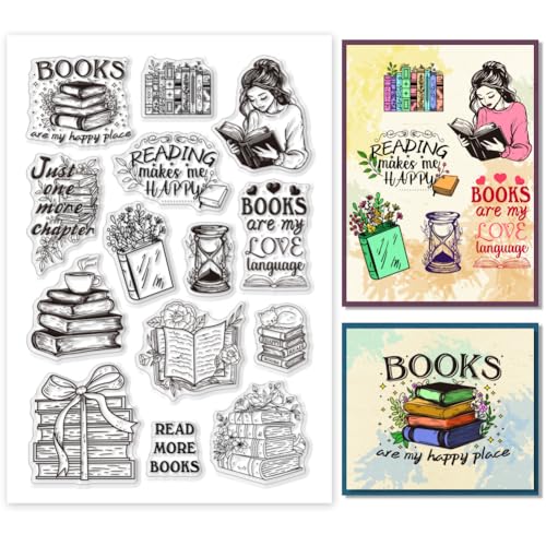 PH PandaHall Buch Lesen Klar Stempel, Bookish Reading Silikonstempel Buchliebhaber Transparenter Gummistempel Siegel-Stempel für Graduierung Kartendekoration Journal DIY Scrapbooking PH PandaHall Buch Lesen Klar Stempel, Bookish Reading Silikonstempel Buchliebhaber Transparenter Gummistempel Siegel-Stempel für Graduierung Kartendekoration Journal DIY Scrapbooking von PH PandaHall