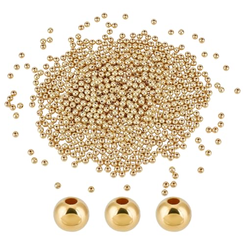 PH PandaHall CCB Kunststoffperlen, 5 mm, goldene Abstandshalter, runde glatte Perlen, Schmuckbastelperlen für den Sommer, für Halsketten, Armbänder, Ohrringe, Schmuckherstellung und Bastelarbeiten PH PandaHall CCB Kunststoffperlen, 5 mm, goldene Abstandshalter, runde glatte Perlen, Schmuckbastelperlen für den Sommer, für Halsketten, Armbänder, Ohrringe, Schmuckherstellung und Bastelarbeiten von PH PandaHall
