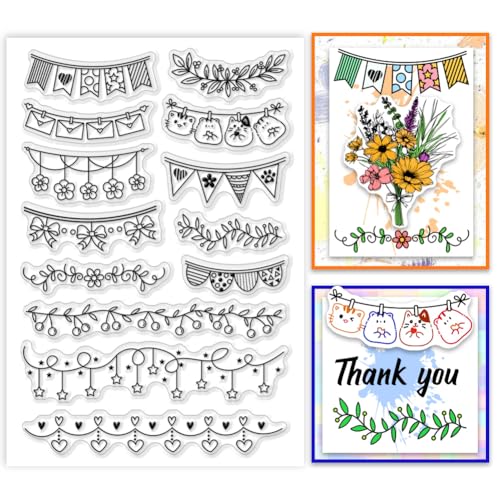 PH PandaHall Cartoon Border Clear Stamps, Katze Gummistempel Spitze Silikonstempel für DIY Scrapbooking Briefmarken Frühlingsfest Dekoration Papier Fotokarte, 6.2x4.3inch PH PandaHall Cartoon Border Clear Stamps, Katze Gummistempel Spitze Silikonstempel für DIY Scrapbooking Briefmarken Frühlingsfest Dekoration Papier Fotokarte, 6.2x4.3inch von PH PandaHall