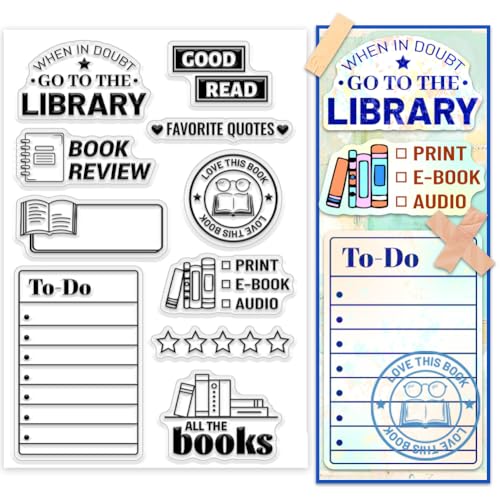 PH PandaHall Craft Reading Clear Stamp, Buchbesprechung To-do-Liste Liebesbuch Silikonstempel Gut gelesen Transparenter Gummistempel für Kartengestaltung, Buch, Journal, Geschenkanhänger, Scrapbooking PH PandaHall Craft Reading Clear Stamp, Buchbesprechung To-do-Liste Liebesbuch Silikonstempel Gut gelesen Transparenter Gummistempel für Kartengestaltung, Buch, Journal, Geschenkanhänger, Scrapbooking von PH PandaHall