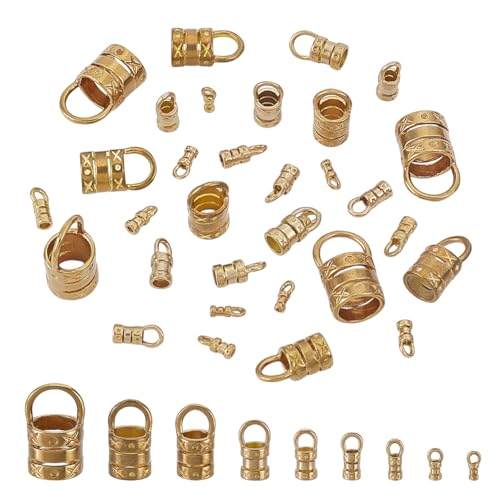 PH PandaHall Endkappen aus Messing, für 1-8 mm Kordeln, Endkappen, Schmuckkappen, Spitze mit 1 ~ 8 mm Schlaufe für baumelnde Ohrringe, Armbänder, Halsketten, Bastelarbeiten, 36 Stück PH PandaHall Endkappen aus Messing, für 1-8 mm Kordeln, Endkappen, Schmuckkappen, Spitze mit 1 ~ 8 mm Schlaufe für baumelnde Ohrringe, Armbänder, Halsketten, Bastelarbeiten, 36 Stück von PH PandaHall