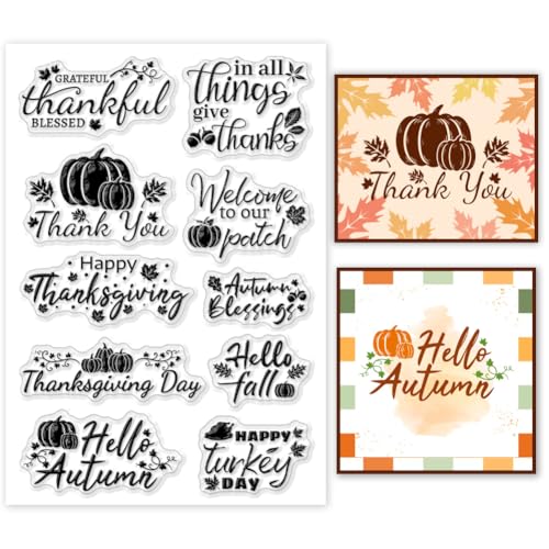 PH PandaHall Erntedank-Stempel klar, Herbst-Silikonstempel Transparenter Herbst-Dankeschön-Stempel für Thanksgiving-Karten, Fotoalben, Scrapbooking, Geschenkanhänger PH PandaHall Erntedank-Stempel klar, Herbst-Silikonstempel Transparenter Herbst-Dankeschön-Stempel für Thanksgiving-Karten, Fotoalben, Scrapbooking, Geschenkanhänger von PH PandaHall