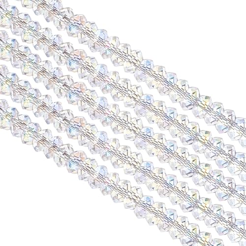 PH PandaHall Facettierte Perlen, 8 x 5 mm, AB-Farben, Kristallperlen, klare Rondelle, galvanisierte Glasperlen, Abstandshalter, lose Perlen für Schmuck, Armbänder, Halsketten, Ohrringe, Basteln, 164 PH PandaHall Facettierte Perlen, 8 x 5 mm, AB-Farben, Kristallperlen, klare Rondelle, galvanisierte Glasperlen, Abstandshalter, lose Perlen für Schmuck, Armbänder, Halsketten, Ohrringe, Basteln, 164 von PH PandaHall