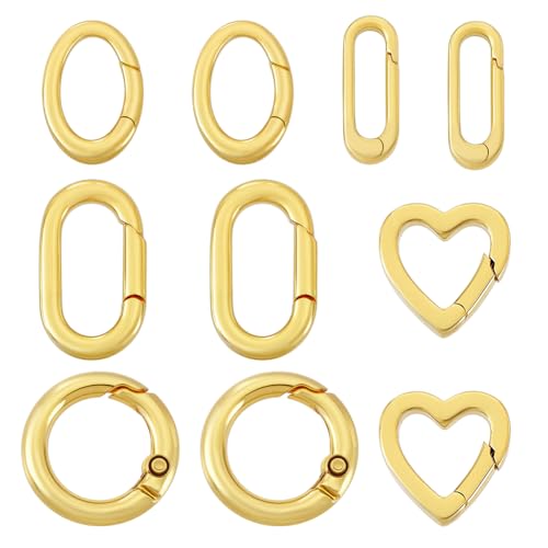 PH PandaHall Federtorringe, Messingverschluss, Karabiner, goldenes Herz, oval, rund, Verbindungsstück, Halskettenkürzer, Schmuckverschlüsse für Halskette, Armband, Schlüsselanhänger PH PandaHall Federtorringe, Messingverschluss, Karabiner, goldenes Herz, oval, rund, Verbindungsstück, Halskettenkürzer, Schmuckverschlüsse für Halskette, Armband, Schlüsselanhänger von PH PandaHall