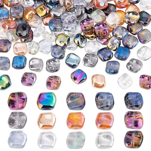 PH PandaHall Galvanisierte Glasperlen, 10 mm, quadratisch, lose Abstandshalter, transparent, galvanisierte Glasperlen für Armbänder, Halsketten, Ohrringe, Schmuckherstellung, Basteln, 150 Stück PH PandaHall Galvanisierte Glasperlen, 10 mm, quadratisch, lose Abstandshalter, transparent, galvanisierte Glasperlen für Armbänder, Halsketten, Ohrringe, Schmuckherstellung, Basteln, 150 Stück von PH PandaHall