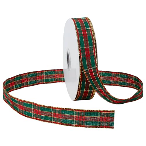 PH PandaHall Geschenkband mit Gingham-Muster, 2,5 cm breit, rot, grün, kariert, Bastelbänder, Schottenkaro-Muster, Geschenkverpackung, Bänder für Weihnachtsbaum, Schleifen, Nähen, Basteln, 50 m PH PandaHall Geschenkband mit Gingham-Muster, 2,5 cm breit, rot, grün, kariert, Bastelbänder, Schottenkaro-Muster, Geschenkverpackung, Bänder für Weihnachtsbaum, Schleifen, Nähen, Basteln, 50 m von PH PandaHall
