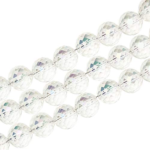 PH PandaHall Glasperlen, galvanisiert, facettiert, Regenbogenfarben, 12 mm, für Halsketten, Armbänder, Ohrringe, Schmuckherstellung, 100 Stück von PH PandaHall