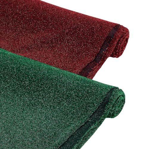 PH PandaHall Glitzerstoff, 150 cm breit, metallisch, glitzernd, glänzend, rot, Netzstoff, grün, Stretchstoffe zum Nähen, Kleidung, Basteln, Weihnachten, Hochzeit, Dekoration, 2 Farben PH PandaHall Glitzerstoff, 150 cm breit, metallisch, glitzernd, glänzend, rot, Netzstoff, grün, Stretchstoffe zum Nähen, Kleidung, Basteln, Weihnachten, Hochzeit, Dekoration, 2 Farben von PH PandaHall