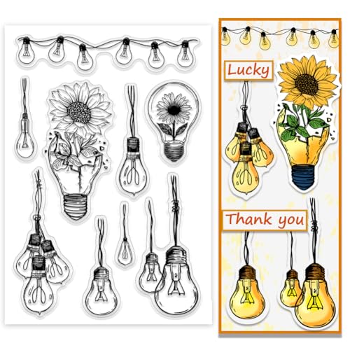 PH PandaHall Glühbirne Clear Stamps für die Kartenherstellung, Blume Gummistempel Glühbirne Transparentes Papier Craft Stempel Siegel für DIY Scrapbooking Journal und Papier Fotokarte Album Crafting PH PandaHall Glühbirne Clear Stamps für die Kartenherstellung, Blume Gummistempel Glühbirne Transparentes Papier Craft Stempel Siegel für DIY Scrapbooking Journal und Papier Fotokarte Album Crafting von PH PandaHall
