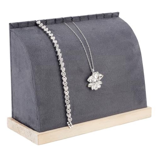 PH PandaHall Grey Velvet Jewelry Display Stand für 11 Halsketten, Samt Halskettenhalter Organizer Holz-Anhänger-Kette Bracelet Showcase für Verkäufer Einzelhandel Verkaufen Lagerung PH PandaHall Grey Velvet Jewelry Display Stand für 11 Halsketten, Samt Halskettenhalter Organizer Holz-Anhänger-Kette Bracelet Showcase für Verkäufer Einzelhandel Verkaufen Lagerung von PH PandaHall