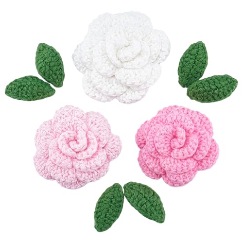 PH PandaHall Häkelblumen Applikation 3 Stück Blumenhandwerk Baumwollhäkel mit 6 Stück Blattpatches 3D Nähbare Häkeldekorationen für Kleidung Rucksäcke Hüte Dekoration Basteln Weihnachten Party PH PandaHall Häkelblumen Applikation 3 Stück Blumenhandwerk Baumwollhäkel mit 6 Stück Blattpatches 3D Nähbare Häkeldekorationen für Kleidung Rucksäcke Hüte Dekoration Basteln Weihnachten Party von PH PandaHall